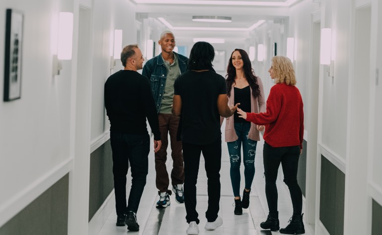 Group in hallway at Evolve Recovery Center Orlando